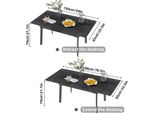 Tavolo Da Pranzo Allungabile Di 180 Cm, Piano In Pietra Sinterizzata, Struttura In Metallo, Per 8-10 Persone, Nero