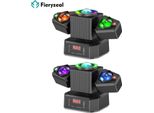 Luce Di Scena A Led - Testa Mobile A Due Bracci - Set Di 2 - 65W - Rgbw 4-In-1 - DMX512 19CH - Strobo E Rotazione - Spina Ue