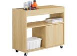 FBT152-N, Supporto Per Stampante/Contenitore Per Rotoli, 4 Rotelle, Spazio Di Archiviazione, Beige, Per L'ufficio