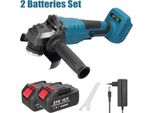 Smerigliatrice Angolare - Batteria 21V M14 125 Mm - 2 Batterie - Motore Brushless - Velocità Regolabile - 19500 Giri/Min - Caricabatterie Ue - Oro