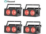 Set Di 4 Luci Led Par Per Dj - 100W Rgbw Cob - 2×50W, DMX512/RDM, 8 Canali, Auto/Sound/Master-Slave, Strobo, 90-240V - Bianco Caldo