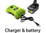 Per Ryobi One+, Batteria E Caricatore, 18V 6Ah Li-Ion, Giallo, 1X Batteria 1X Caricatore, Compatibile Con P108 P104 P107 RB18L50 RB18L20