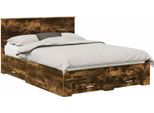 Vidaxl Struttura Letto In Rovere Affumicato 140 X 190 Cm Materiale A Base Di Legno