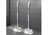 Mocio Elettrico A Batteria Con Set Di Secchi, 150 Giri/Min, Serbatoio Dell'acqua Da 400 Ml, Bianco