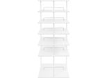 Scarpiera Girevole - Torre Per Scarpe - 6 Livelli - 24 Paia - Girabile A 360° - 57×57×155 Cm - Distanza Tra I Ripiani 21/44 Cm - Da Terra - Bianco