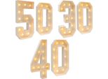 Numero 30 Illuminato A Led, Decorazione Per Feste, Bianco, Misura L, Compleanno