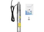 Pompa Solare Per Acqua - Pompa Per Pozzi Profondi - 24 V - 370 W - Alta Pressione - Acciaio Inox - Argento