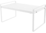 Ripiano Estensibile Per Armadio - Ripiano Per Armadio - Regolabile 34-63 Cm - Dimensioni 22×18 Cm - Portata 10 Kg - Ferro 0,8 Mm - Montaggio Facile - Bianco