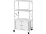 FRG12-W, Carrello Da Cucina Con Ripiani Su Rotelle, Bianco