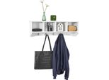 FRG48-L, Barra Appendiabiti A Parete, 5 Ganci, 72 Cm, Bianco