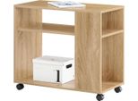 FBT34 Tavolino/Portariviste, Tavolino/Comodino Con Rotelle, Kaki Scuro