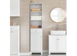 BZR17, Colonna Bagno, 3 Vani A Giorno, 1 Cassetto E 1 Anta, Bianco