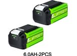 Compatibile Con Greenworks, Batteria Di Ricambio G-MAX 40V 6Ah, Ioni Di Litio Grigio, Modello 29462, Per Rasaerba E Utensili Elettrici, Confezione Da 2 Pz