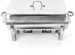 Chafing Dish, Scaldavivande Per Buffet, 7,5 Litri, Acciaio Inox, Set Professionale, Argento