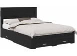 Vidaxl Struttura Del Letto In Rovere Nero 140 X 190 Cm Materiale A Base Di Legno
