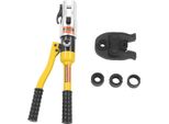 Pinze Idrauliche Per Pressatura - Utensile Per Pressatura Di Tubi - Forza Di Pressatura 10 T - Testa Rotante A 360° - Ganasce A U 16/20/25/32 Mm - Corsa 20 Mm - Giallo