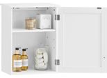 BZR19-W Armadietto A Muro, 1 Anta, Bianco, Circa 40×52×23 Cm, Per Bagno/Cucina, Come Armadietto Per Medicinali