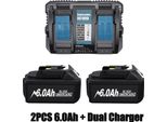 Per Makita 18V, Batteria Di Ricambio 6Ah, Beige, Compatibile Con BL1830 BL1840 BL1840B BL1850 BL1850B BL1890