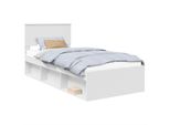 Vidaxl Struttura Letto Con Testiera Bianca 100 X 200 Cm In Materiale Ligneo
