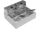 Friggitrice A Vasca Singola 12 L, 2 Cestelli, Acciaio Inox, 2 Zone Di Riscaldamento Con Controllo Indipendente Della Temperatura, Grigio Chiaro