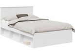 Vidaxl Giroletto Con Testiera Bianco 135 X 190 Cm Materiale A Base Di Legno