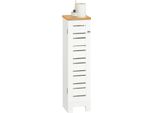 BZR85-W, Mobile Bagno Indipendente Su Rotelle, Contenitore Per Rotoli Di Carta Igienica, Bianco