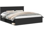 Vidaxl Struttura Letto Con Testiera Nera 180 X 200 Cm In Legno