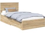 Vidaxl Struttura Letto Con Testiera In Rovere Sonoma 100 X 200 Cm Materiale A Base Di Legno