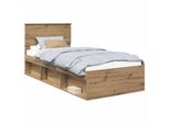 Vidaxl Artisan Struttura Letto In Rovere 90 X 200 Cm Materiale A Base Di Legno