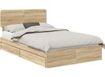 Vidaxl Letto Contenitore Rovere Sonoma 135 X 190 Cm Materiale A Base Di Legno