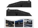 Rampe Di Accesso Per Auto - Set Di 2 Rampe Di Servizio - Capacità Di Carico 7257 Kg - Altezza Di Sollevamento 17 Cm - Larghezza 24,5 Cm - Dimensioni 92×32×32 Cm - Nero