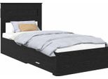 Vidaxl Struttura Del Letto In Rovere Nero 90 X 190 Cm Materiale A Base Di Legno