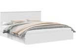 Vidaxl Letto Contenitore Con Testiera Bianco 180 X 200 Cm In Materiale Ligneo