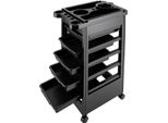Carrello Da Salone, Carrello Con 5 Cassetti, Stazione Styling/Spa, Contenitore Mobile, Nero