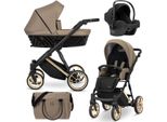 Carrozzina Kunert Ivento Premium 3In1 In Marrone Con Telaio Oro