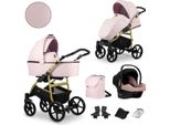 Carrozzina Kunert Mata 3In1 In Rosa Con Telaio Dorato - Un Mezzo Sicuro E Confortevole Per Il Vostro Bambino