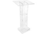 Leggio In Acrilico - Podio - Piantana - Illuminazione A Led - Altezza 110 Cm - Ripiano - 220 V - Acrilico Trasparente - Viola
