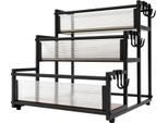 Moderno Scaffale Rettangolare - Scaffale Organizzatore A Tre Livelli - Per Piccoli Oggetti - Salvaspazio - Nero