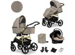 Passeggino Kunert Mata 3In1 In Marrone Con Telaio Oro E Grafite - Versatile, Comodo E Dotato Di Cosmo
