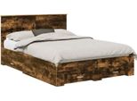 Vidaxl Struttura Letto In Rovere Affumicato 135 X 190 Cm Materiale A Base Di Legno