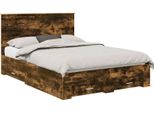 Vidaxl Struttura Letto In Rovere Affumicato 140 X 200 Cm Materiale A Base Di Legno