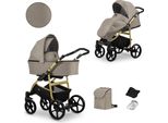 Carrozzina Kunert Mata 2In1 In Marrone Con Telaio Dorato - Comfort Elegante E Massima Sicurezza