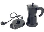 Caffettiera Per Espresso - Moka Elettrica - Capacità 300 Ml / 6 Tazze - Alluminio - Tensione 220-240 V 50 Hz - Spina Ue - Nero
