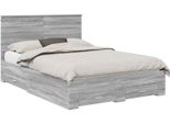 Vidaxl Struttura Del Letto Grigio Sonoma 140 X 190 Cm In Materiale Ligneo