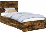 Vidaxl Struttura Letto In Rovere Fumé 90 X 190 Cm Materiale A Base Di Legno