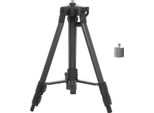 Treppiede Per Dispositivo Di Livellamento Laser - Treppiede Con Asta Di Prolunga - Altezza 1 M - Regolabile A Tre Altezze - Per Filettatura Da 1,59 Cm - Adattatore Da 1,59 Cm A 0,64 Cm - Nero