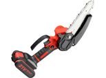 Set Mini Motosega - Motosega A Batteria 21V - Barra 10 Cm E 15 Cm - 2 Batterie - 2 Catene - Spina Ue - Rosso