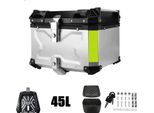 Bauletto Per Moto - Bauletto Posteriore 45 L - Plastica Abs - Con Serratura - Spazio Per Casco - Montaggio Universale - Bianco