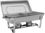 Set Per Buffet Di Chafing Dish - Scaldavivande Rettangolare - Set Di 2 - Acciaio Inox - Per Catering - Argento