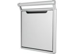 Sgabello Pieghevole A Parete - Sgabello Calzascarpe - Meccanismo Pieghevole Ammortizzato - Alluminio - Portata 150 Kg - Telaio 43×41 Cm - Larghezza Seduta 32,2 Cm - Nichel Nero